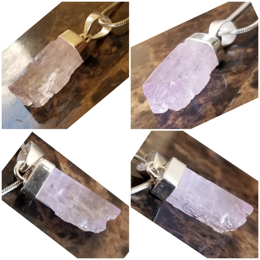 Genuine 8ct Natural Punk Kunzite Crystal Pendant